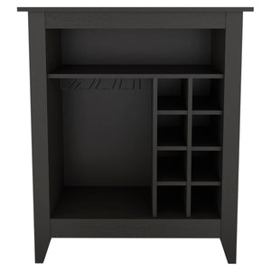 English Elm Essential Bar Cabinet with Six Built-in Wine Rack, Spacious Shelf, Drawer & Stylish Storage Appeal Black 41.7 L x 22.4 W x 6.7 H B07091856