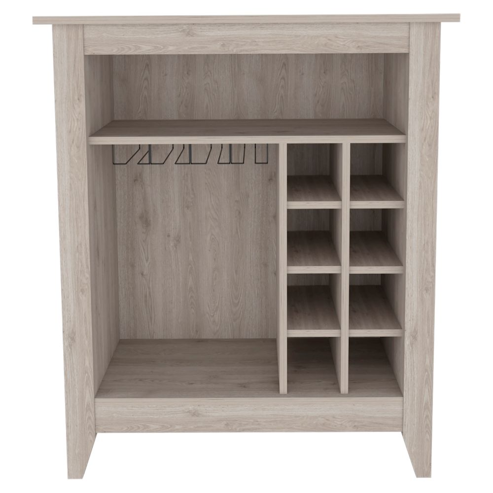 English Elm Essential Bar Cabinet with Six Built-in Wine Rack, Spacious Shelf, Drawer & Stylish Storage Appeal Gray 41.3 L x 22.4 W x 6.7 H B07091858