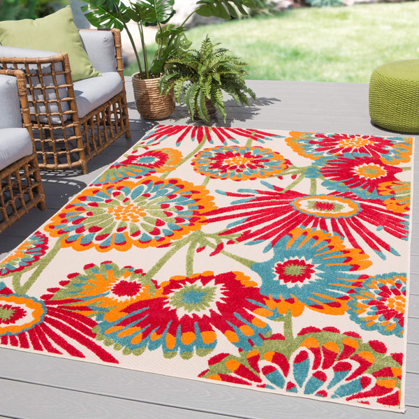 Jaipur Living Jaipur Living Balfour Floral Polypropylene Area Rug Bold Blooms for Patio or Foyer RUG152278
