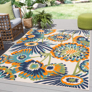 Jaipur Living Jaipur Living Balfour Floral Polypropylene Indoor Outdoor Rug Bold Retro Blooms RUG141384