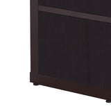 Benzara Radiant Brown Wooden Corner Bookcase Brown Hollow Board Bm156237