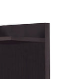 Benzara Radiant Brown Wooden Corner Bookcase Brown Hollow Board Bm156237