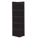 Benzara Radiant Brown Wooden Corner Bookcase Brown Hollow Board Bm156237