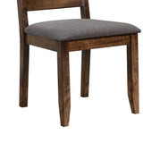 Benzara Wooden Ladder Back Dining Chair, Gray & Brown, Set Of 2 Gray & Brown Wood & Fabric Bm163718