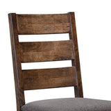 Benzara Wooden Ladder Back Dining Chair, Gray & Brown, Set Of 2 Gray & Brown Wood & Fabric Bm163718