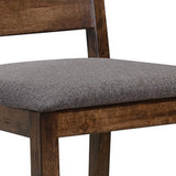 Benzara Wooden Ladder Back Dining Chair, Gray & Brown, Set Of 2 Gray & Brown Wood & Fabric Bm163718