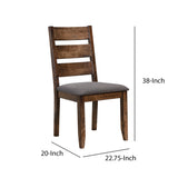 Benzara Wooden Ladder Back Dining Chair, Gray & Brown, Set Of 2 Gray & Brown Wood & Fabric Bm163718