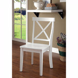 Benzara Wooden Armless Side Chair, White, Pack Of 2 White Wood Bm166183