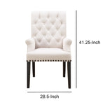 Benzara William Parson Side Dining Chair, Beige & Smokey Black Beige & Black Wood & Fabric Bm168101