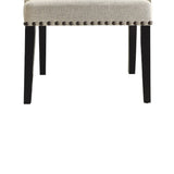 Benzara Diamond Tufted Upholstered Dining Chair, Cream & Smokey Black Cream & Black Wood & Fabric Bm168130