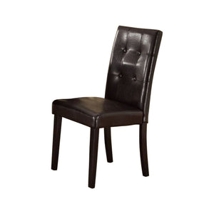 Benzara Faux Leather Dining Side Chair In Pine, Set Of 2, Dark Brown Dark Brown Faux Leather  Pine Wood Bm171501