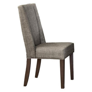 Benzara Wood & Fabric Dining Side Chair With Shallow Wing Back, Gray & Dark Brown, Set Of 2 Gray And  Dark Brown Wood & Fabric Bm176286