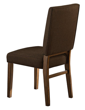 Benzara Wood & Fabric Dining Side Chair With Comfortable Padding, Set Of 2 Brown Wood & Fabric Bm176323