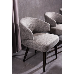 Benzara Fabric Upholstered Wooden Dining Chair With Wingback Design, Black And Gray Black And Gray Wood And Fabric Bm187489