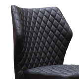 Benzara Diamond Tufted Leatherette Dining Chair With Metal Legs, Black, Set  Of Four Black Faux Leather And Metal Bm190860