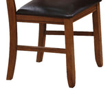 Benzara Dining Chair, Vegan Faux Leather, X Backrest, Set Of 2, Brown Brown Wood And Faux Leather Bm191323