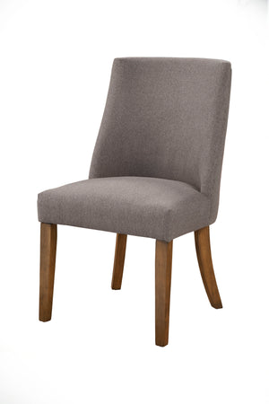 Benzara Fabric Upholstered Wooden Side Chairs With Curved Backrest, Set Of Two, Gray And Brown Brown Solid Pine,Plywood,Fabric Bm196025