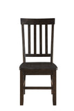 Benzara Wooden Dining Side Chairs With Slated Style Back, Set Of Two, Brown Brown Wood Bm204355