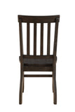 Benzara Wooden Dining Side Chairs With Slated Style Back, Set Of Two, Brown Brown Wood Bm204355