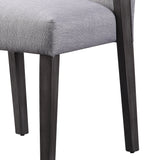 Benzara Wood And Fabric Upholstered Dining Chairs, Set Of 2, Gray And Black Gray And Black Wood,Composite Wood And Fabric. Bm204541