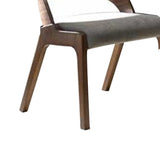 Benzara Wooden Dining Chair With Open Curved Back Design, Seat Of 2, Walnut Brown Brown Solid Wood,Veneer And Fabric Bm214777