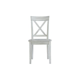 Benzara Wooden Dining Chair With X Shaped Back, Set Of 2, White White Mdf,Solid Wood Bm239757