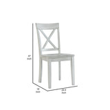 Benzara Wooden Dining Chair With X Shaped Back, Set Of 2, White White Mdf,Solid Wood Bm239757