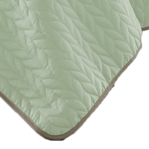 Benzara Eva 3 Piece King Microfiber Reversible Coverlet Set Quilted Gray Jade Green Gray,Green Microfiber Bm285664