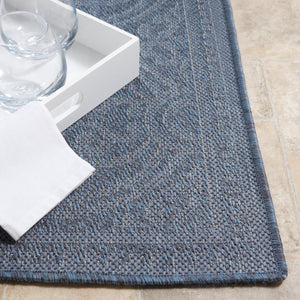 Safavieh Bermuda Elegant Navy Blue Area Rug - Durable Power Loomed Design For Indoor And Outdoor Spaces Navy Polypropylene Frize Bmu809n-8