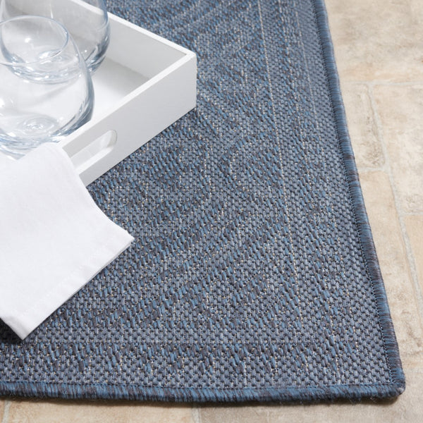 Safavieh Bermuda 809 Power Loomed Indoor / Outdoor Rug Navy 5'-3" x 7'-6"