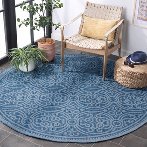 Safavieh Bermuda Elegant Navy Blue Area Rug - Durable Power Loomed Design For Indoor And Outdoor Spaces Navy Polypropylene Frize Bmu809n-8