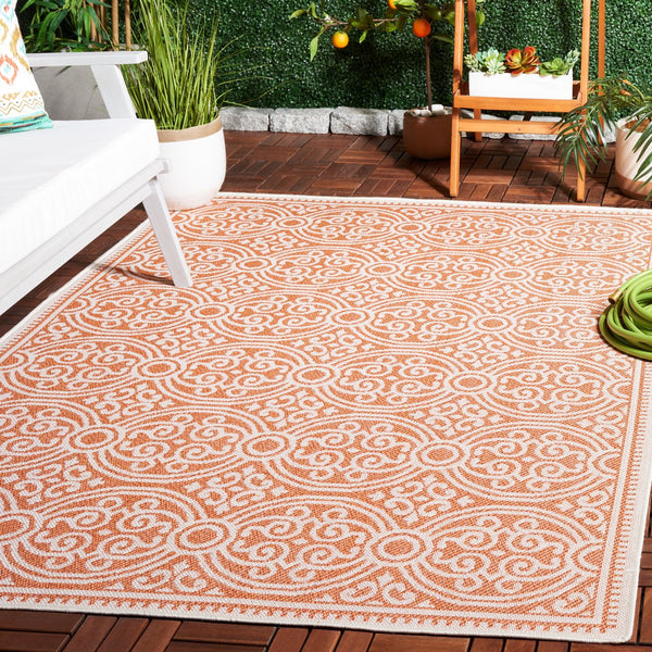 Safavieh Bermuda Elegant Navy Blue Area Rug - Durable Power Loomed Design For Indoor And Outdoor Spaces Rust ,Ivory Polypropylene Frize Bmu809p-9