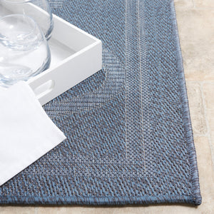 Safavieh Bermuda Exquisite Indoor/Outdoor Area Rug - Timeless Power Loomed Design With Elegant Patterns Navy Polypropylene Frize Bmu810n-8