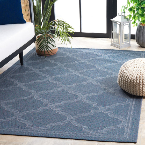 Safavieh Bermuda 810 Power Loomed Indoor / Outdoor Rug Navy 5'-3" x 7'-6"