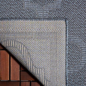 Safavieh Bermuda Exquisite Indoor/Outdoor Area Rug - Timeless Power Loomed Design With Elegant Patterns Navy Polypropylene Frize Bmu810n-8