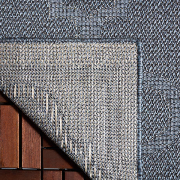 Safavieh Bermuda Exquisite Indoor/Outdoor Area Rug - Timeless Power Loomed Design With Elegant Patterns Navy Polypropylene Frize Bmu810n-8