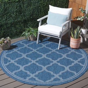 Safavieh Bermuda Exquisite Indoor/Outdoor Area Rug - Timeless Power Loomed Design With Elegant Patterns Navy Polypropylene Frize Bmu810n-8