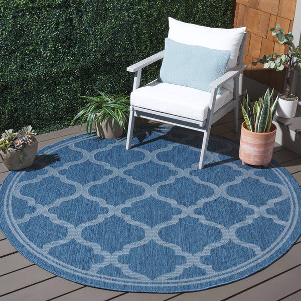 Safavieh Bermuda Exquisite Indoor/Outdoor Area Rug - Timeless Power Loomed Design With Elegant Patterns Navy Polypropylene Frize Bmu810n-8