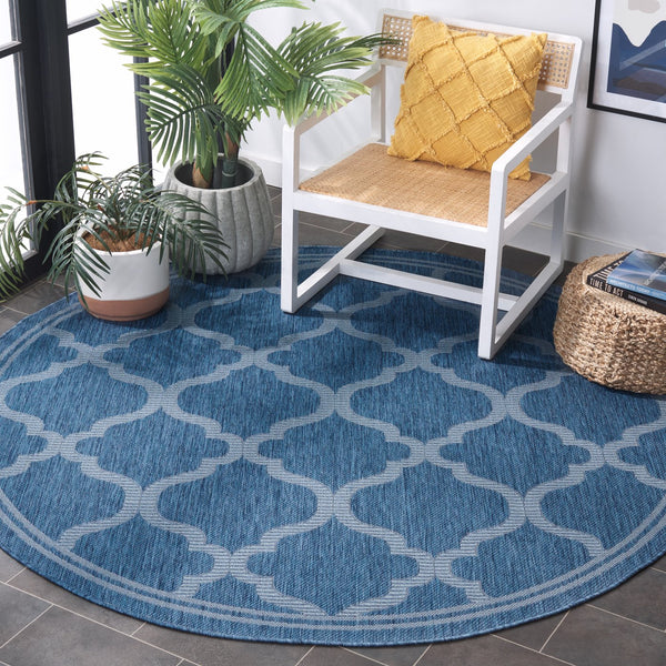 Safavieh Bermuda Exquisite Indoor/Outdoor Area Rug - Timeless Power Loomed Design With Elegant Patterns Navy Polypropylene Frize Bmu810n-8