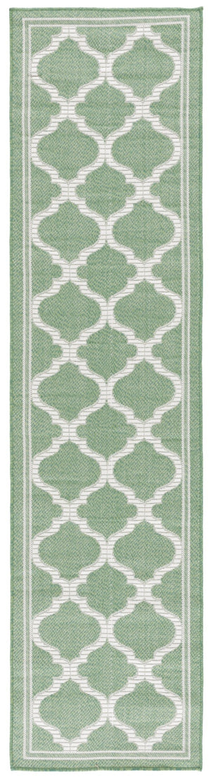 Safavieh Bermuda 810 Power Loomed Indoor / Outdoor Rug Green / Ivory 2' x 8'