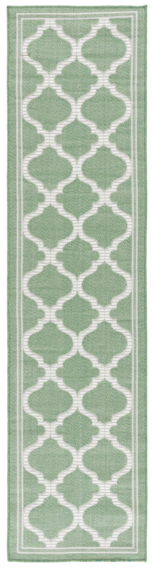 Safavieh Bermuda 810 Power Loomed Indoor / Outdoor Rug Green / Ivory 2' x 8'