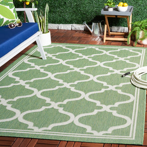 Safavieh Bermuda Exquisite Indoor/Outdoor Area Rug - Timeless Power Loomed Design With Elegant Patterns Green ,Ivory Polypropylene Frize Bmu810w-9