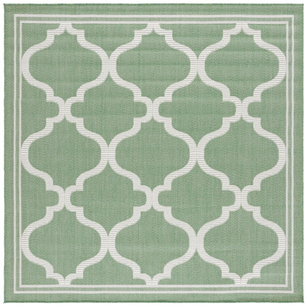Safavieh Bermuda 810 Power Loomed Indoor / Outdoor Rug Green / Ivory 6'-7" x 6'-7" Square