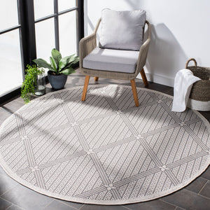 Safavieh Bermuda Elegant Geometric Area Rug – Durable, Eco-friendly, Perfect For Indoor & Outdoor Spaces Cream ,Grey Polypropylene Bmu811b-2