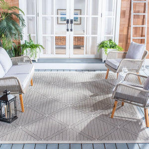 Safavieh Bermuda Elegant Geometric Area Rug – Durable, Eco-friendly, Perfect For Indoor & Outdoor Spaces Cream ,Grey Polypropylene Bmu811b-2