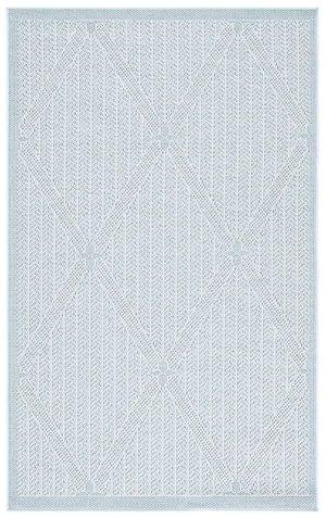 Safavieh Bermuda Elegant Geometric Area Rug – Durable, Eco-friendly, Perfect For Indoor & Outdoor Spaces Light Blue ,Ivory Polypropylene Bmu811m-2