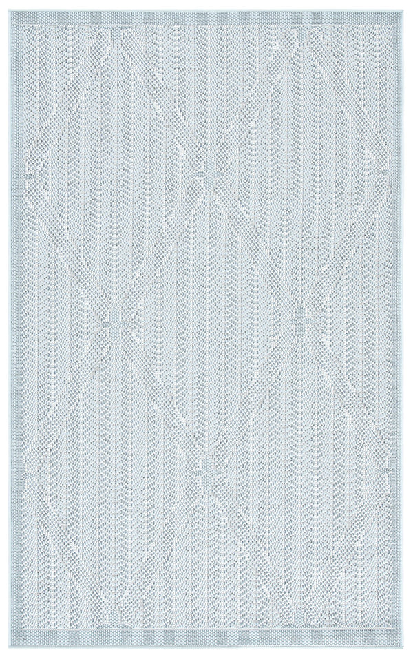 Safavieh Bermuda Elegant Geometric Area Rug – Durable, Eco-friendly, Perfect For Indoor & Outdoor Spaces Light Blue ,Ivory Polypropylene Bmu811m-2