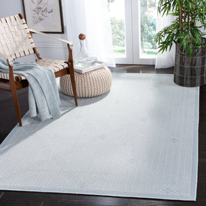 Safavieh Bermuda Elegant Geometric Area Rug – Durable, Eco-friendly, Perfect For Indoor & Outdoor Spaces Light Blue ,Ivory Polypropylene Bmu811m-2