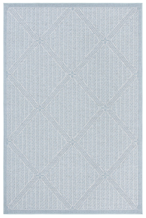 Safavieh Bermuda Elegant Geometric Area Rug – Durable, Eco-friendly, Perfect For Indoor & Outdoor Spaces Light Blue ,Ivory Polypropylene Bmu811m-2