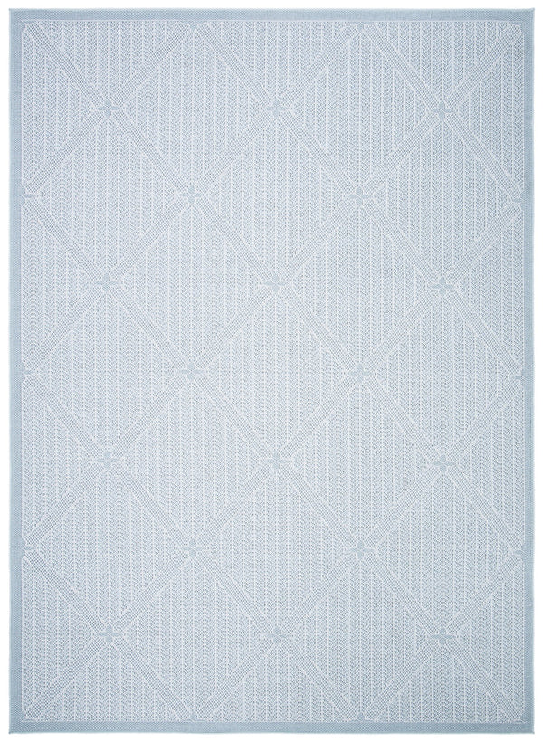 Safavieh Bermuda Elegant Geometric Area Rug – Durable, Eco-friendly, Perfect For Indoor & Outdoor Spaces Light Blue ,Ivory Polypropylene Bmu811m-2